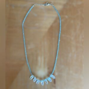 Blue Glass Beaded Necklace /
Aqua Beaded Necklace
